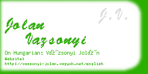 jolan vazsonyi business card